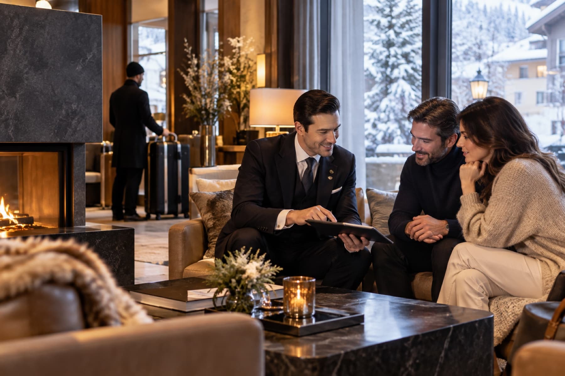 A concierge planning a Davos week with visiting guests